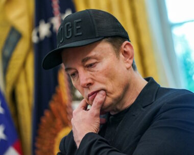 Elon Musk reacts during a press conference with U.S. President Donald Trump (not pictured), at the White House in Washington, D.C., U.S., May 30, 2025. REUTERS