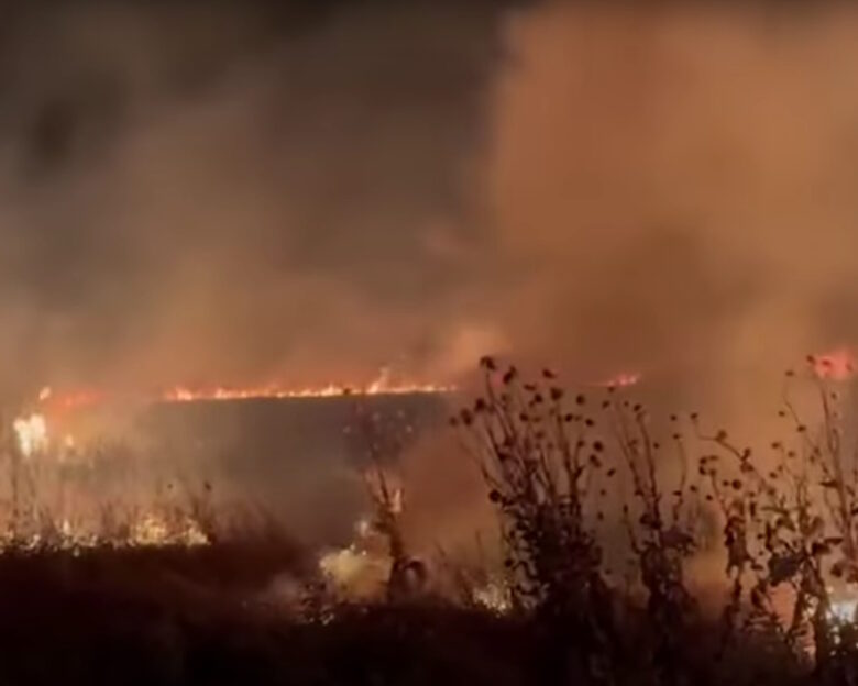 Δύσκολη νύχτα στον Λαγκαδά – Πέντε χιλιόμετρα έφτασε το μήκος του μετώπου της φωτιάς