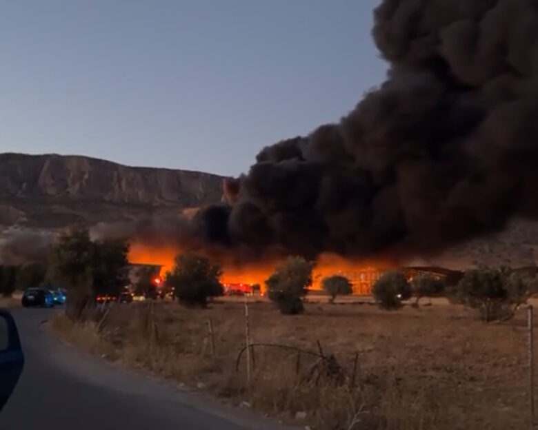 Φωτιά στα Μέγαρα: Καίγονται πλαστικά κοντά σε εργοστάσιο
