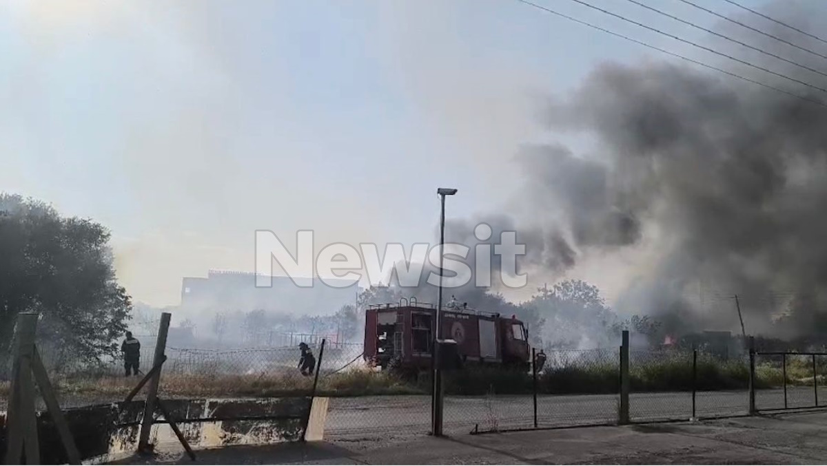 Φωτιά στη Θέρμη σε υπαίθριο χώρο