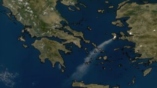 Δορυφορική εικόνα από τη μεγάλη φωτιά στη Χίο