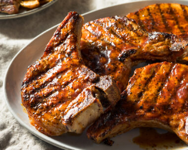 Homemade Barbecue Pork Chops Ready to Eat