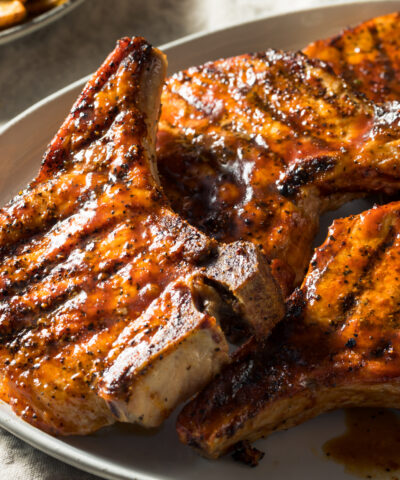 Homemade Barbecue Pork Chops Ready to Eat