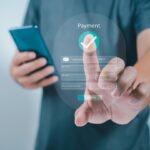 Human using mobile smart phone, Digital online payment concept, online payment, banking, online shopping. Technology online banking applications via internet network. financial transaction.