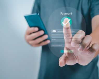Human using mobile smart phone, Digital online payment concept, online payment, banking, online shopping. Technology online banking applications via internet network. financial transaction.