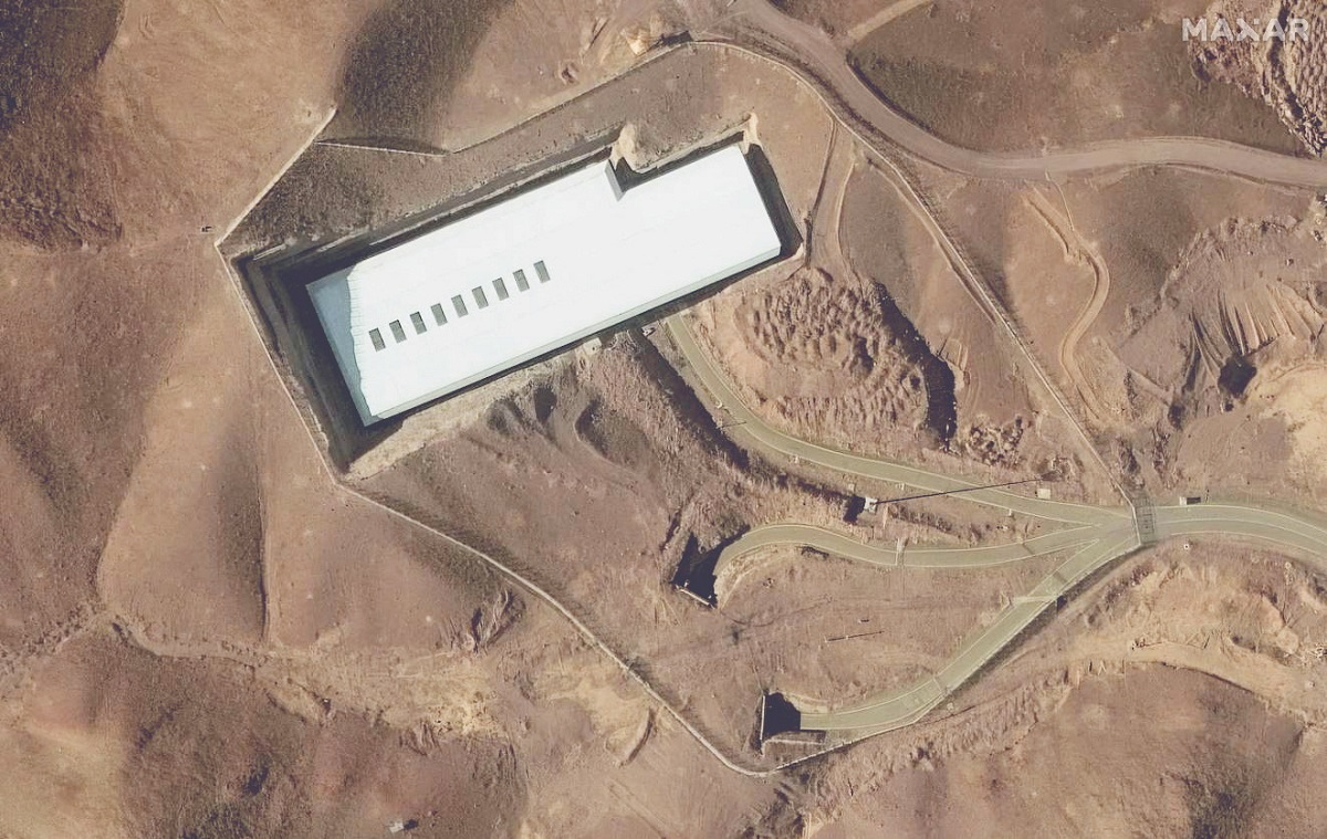 A satellite image shows the Fordo nuclear facility in Iran
