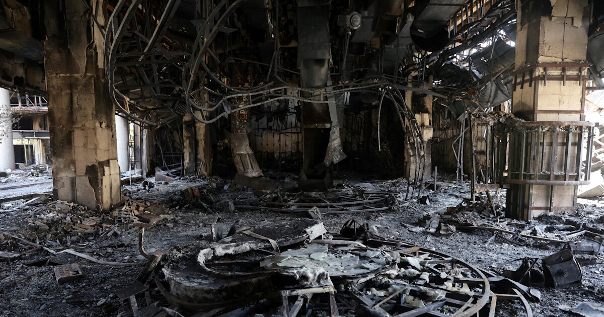 ‘Inside’ in the Iran state television building after the Israeli attack – debris everywhere
