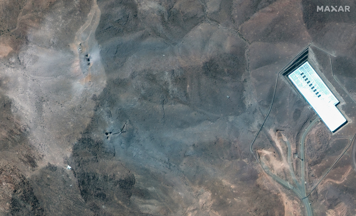 Satellite images over the underground nuclear complex of Iran's Fordow after US hit