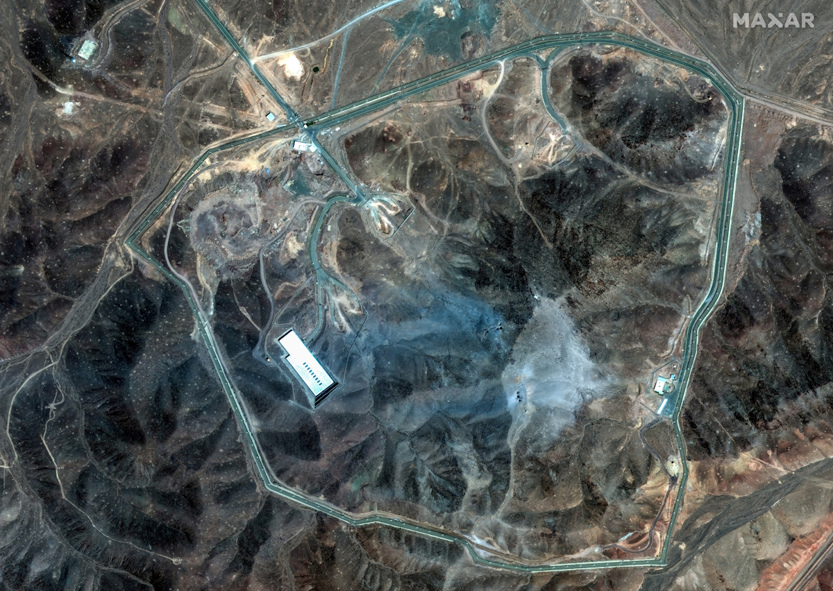 Satellite images over the underground nuclear complex of Iran's Fordow after US hit