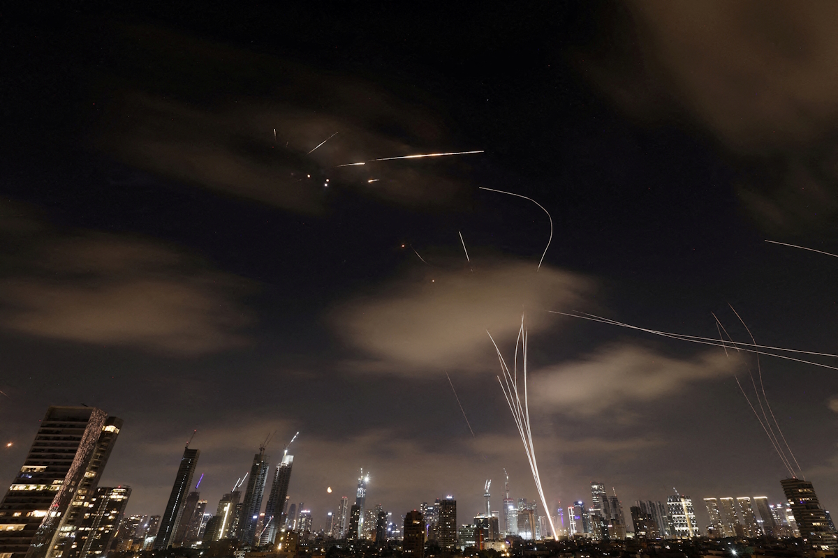 Iranian missiles are intercepted over Tel Aviv