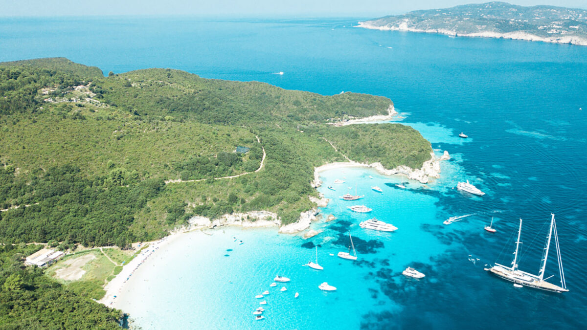 A small island accesible only with small boats near corfu, Greece