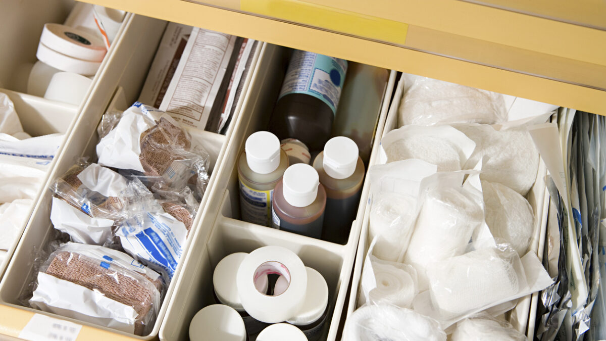 Drawer of medical supplies
