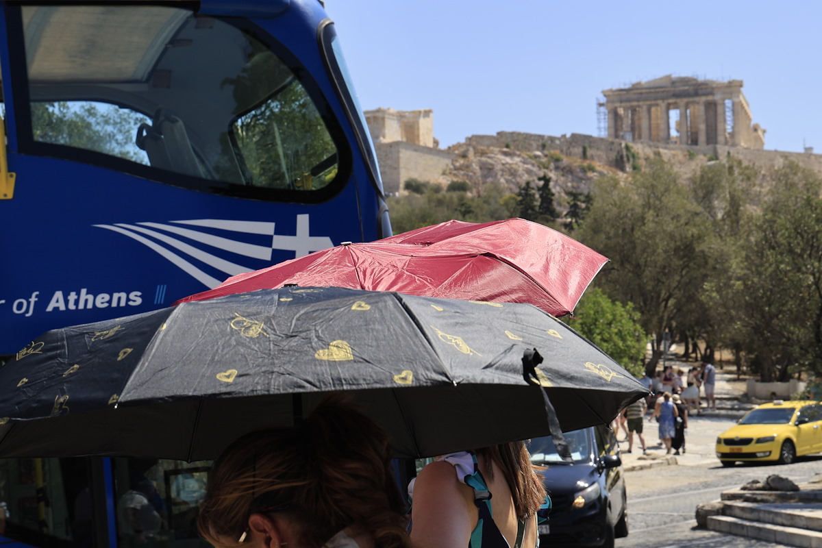 Στιγμιότυπο από το κέντρο της Αθήνας