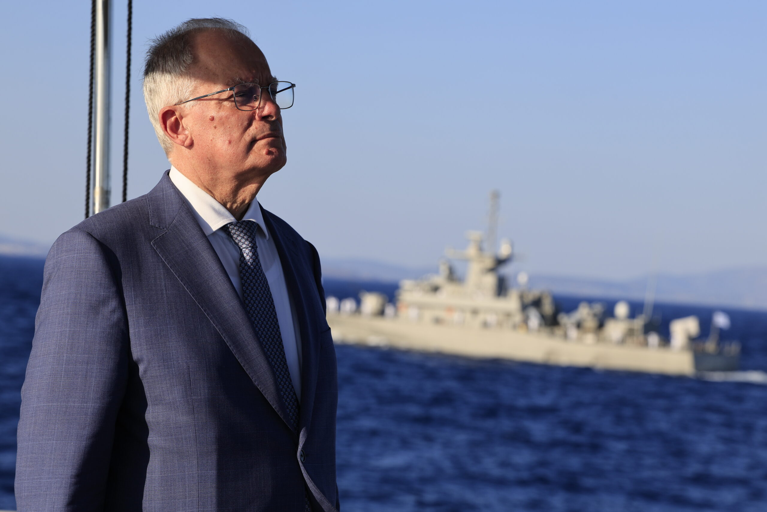 Eπιθεώρηση Στόλου εν πλώ από τον Πρόεδρο της Δημοκρατίας Κώστα Τασούλα, Δευτέρα 30 Ιουνίου 2025.
(ΓΙΩΡΓΟΣ ΚΟΝΤΑΡΙΝΗΣ