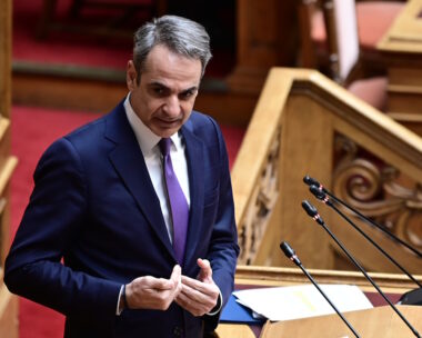 Ο Πρωθυπουργός, Κυριάκος Μητσοτάκης στο βήμα των ομιλητών της Βουλής