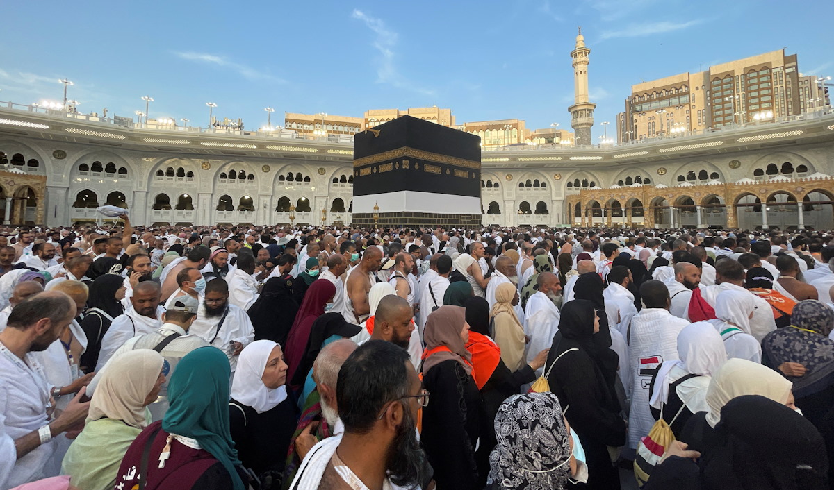 Muslims execute Tawaf in the Grand Mosque in the sacred city of Mecca