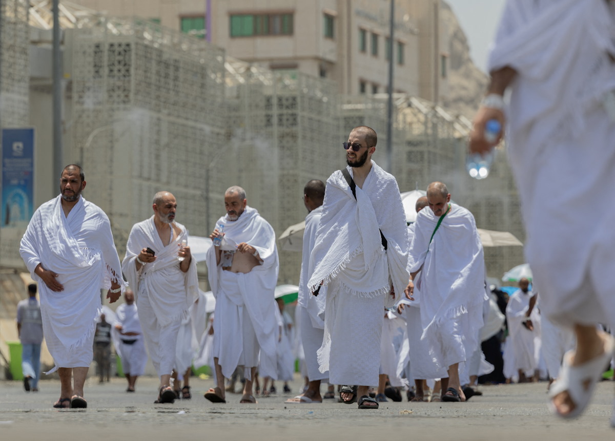 Muslims are heading to Mina during the Hajj Pilgrimage from the sacred city of Mecca