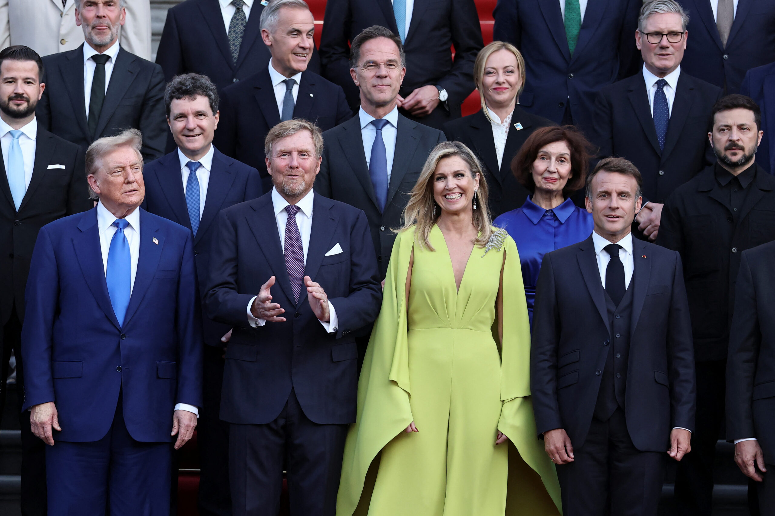 Donald Trump, Dutch King Willem-Alexander and Dutch Queen Maxima, Emmanuel Macron