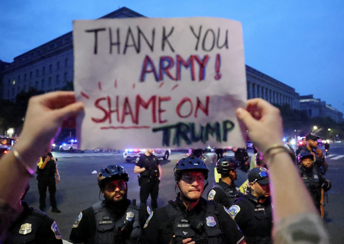 Protests during the Washington Military Parade