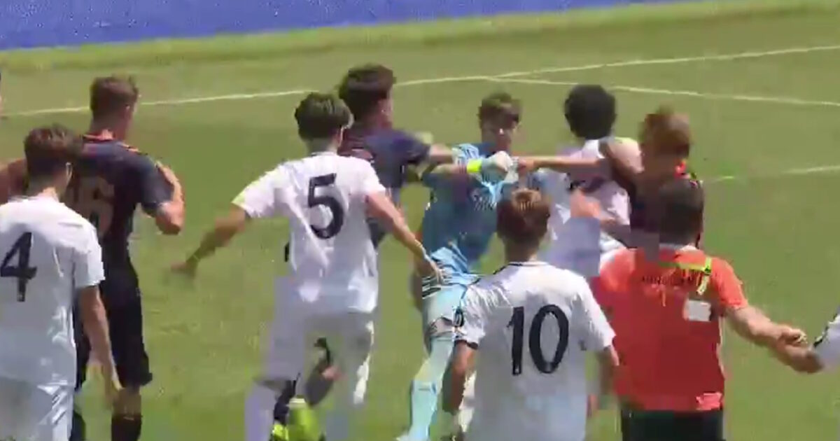 Damn in Spain with buns between players of Real Madrid and Thelta youth teams
