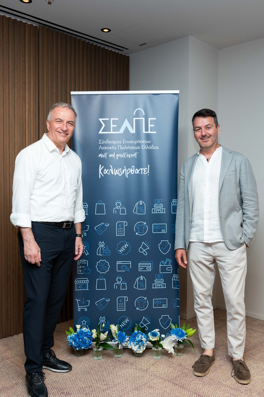 Ο πρόεδρος του ΣΕΛΠΕ Κώστας Γεράρδος με τον υφυπουργό Ανάπτυξης Σταύρο Καλαφάτη