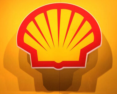 The logo of British multinational oil and gas company Shell is displayed during the LNG 2023 energy trade show in Vancouver, British Columbia, Canada, July 12, 2023.