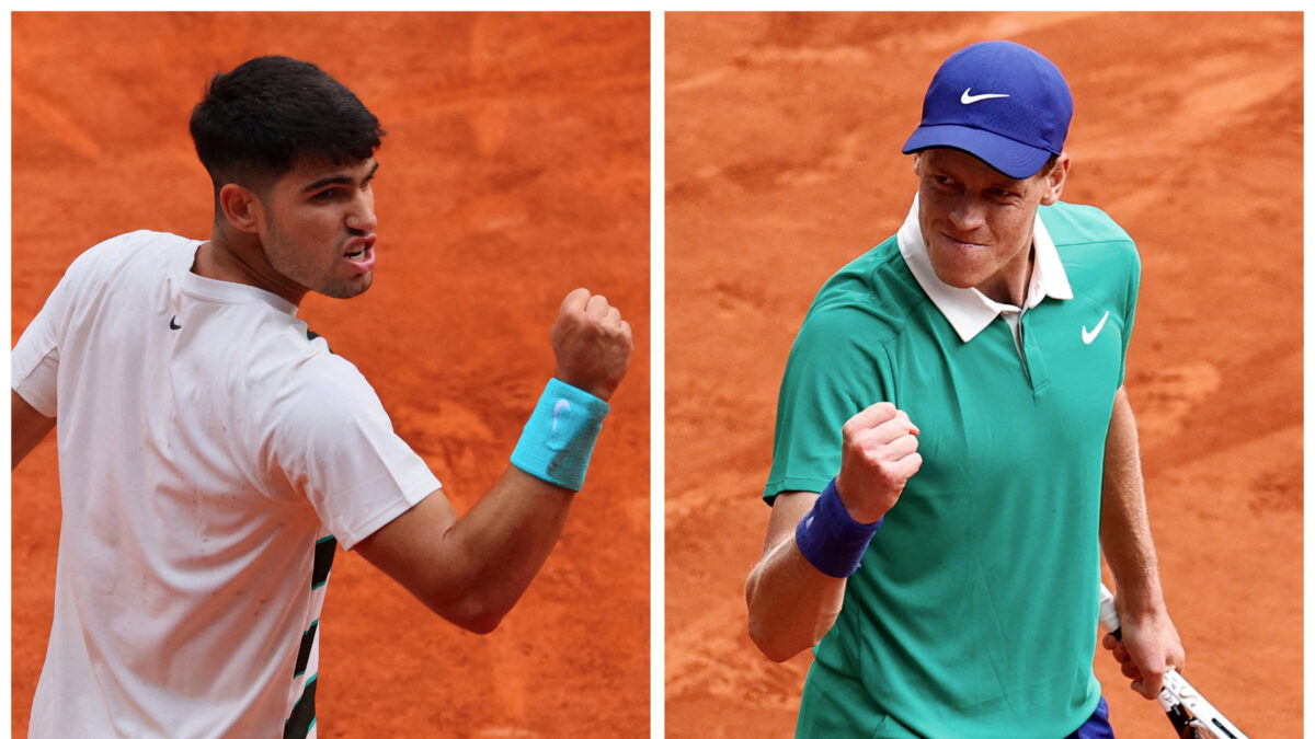 Ο Σίνερ με τον Αλκαράθ στο Roland Garros