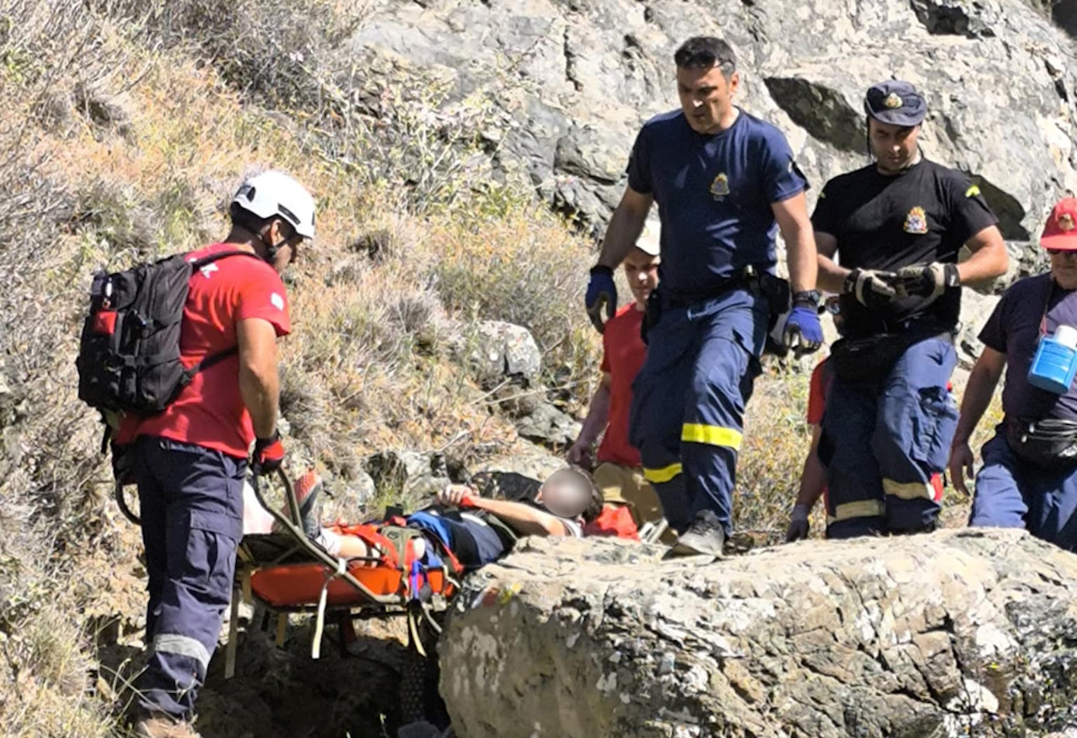 Διάσωση τραυματισμένου τουρίστα σε φαράγγι στη Σητεία