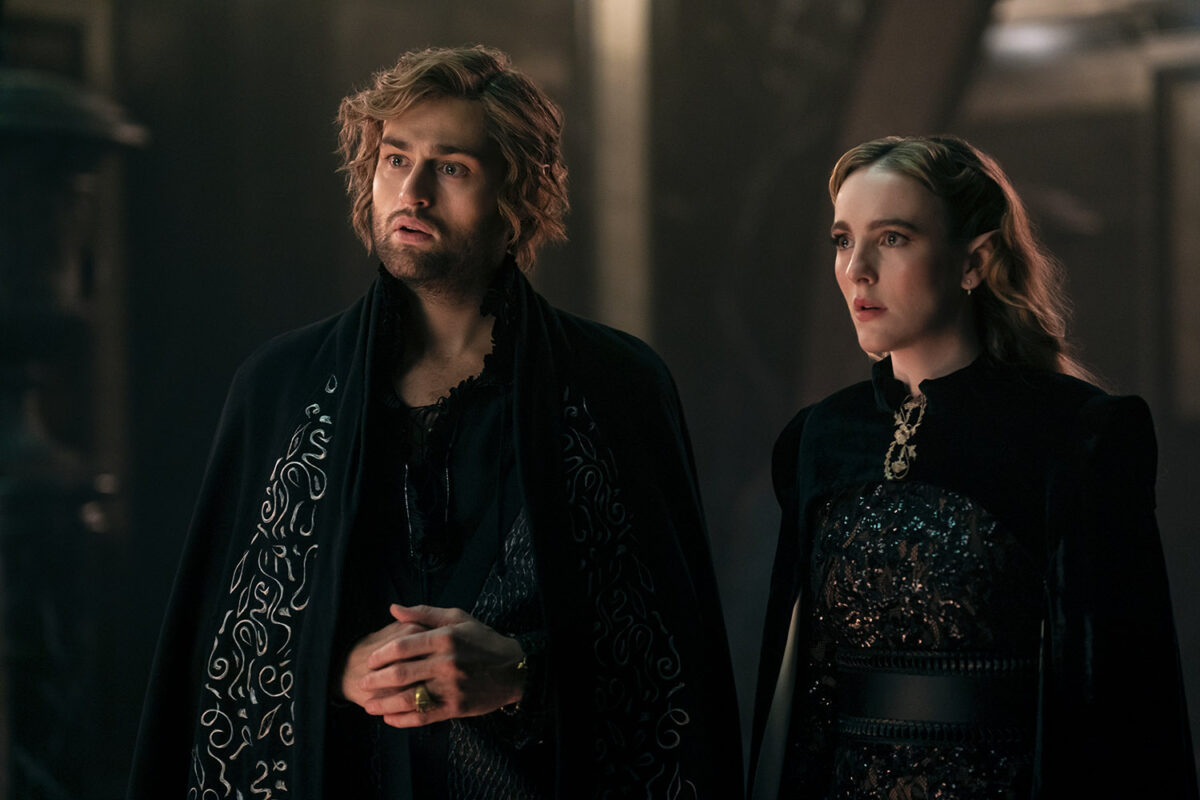 The Sandman. (L to R) Douglas Booth as Cluracan, Ann Skelly as Nuala in episode 203 of The Sandman. Cr. Ed Miller/Netflix © 2025