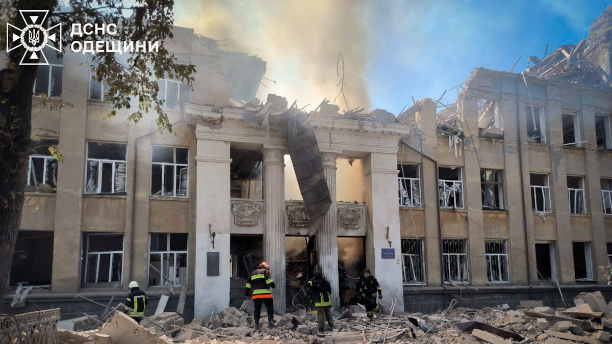 Κατεστραμμένο κτίριο στην Ουκρανία μετά από ρωσική επίθεση