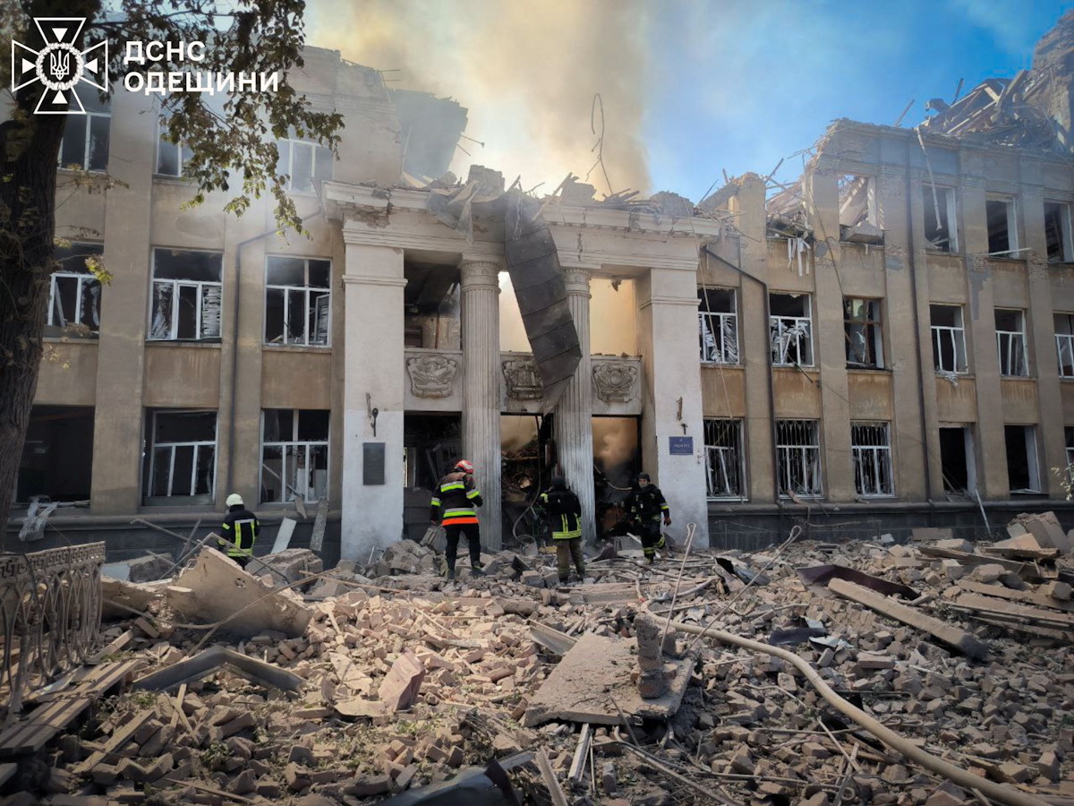 Κατεστραμμένο κτίριο στην Ουκρανία μετά από ρωσική επίθεση