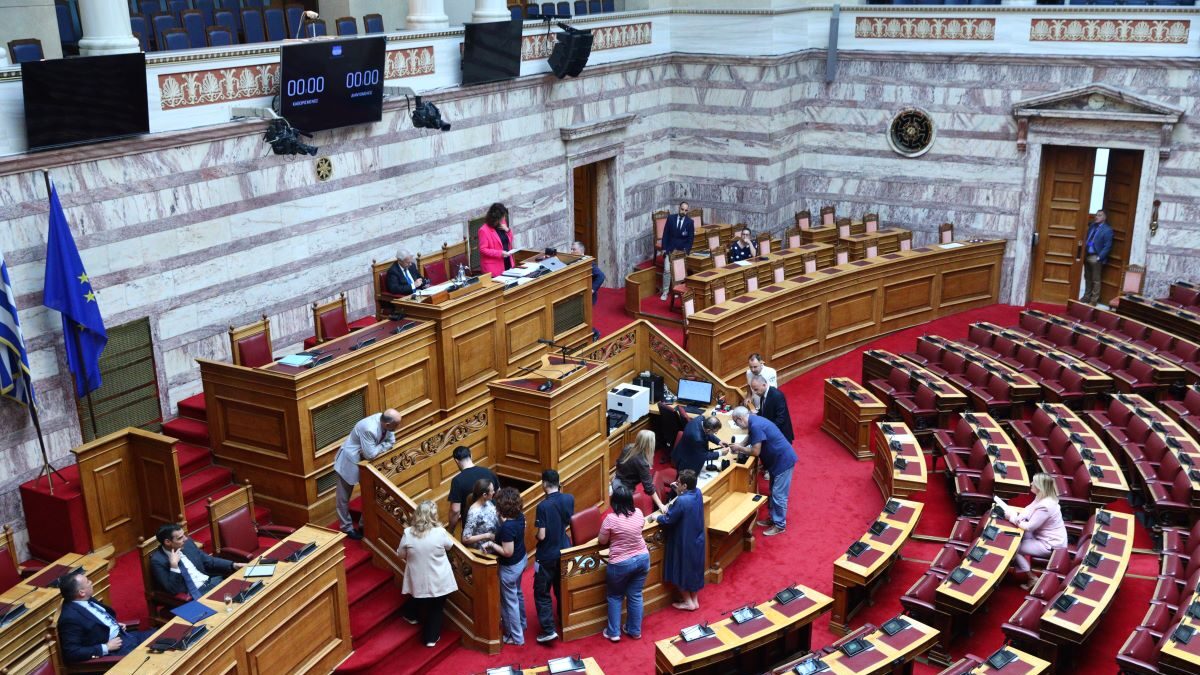 Η αίθουσα της Ολομέλειας της Βουλής