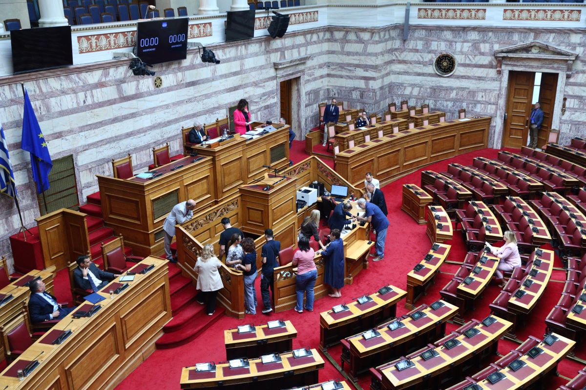 Η αίθουσα της Ολομέλειας της Βουλής