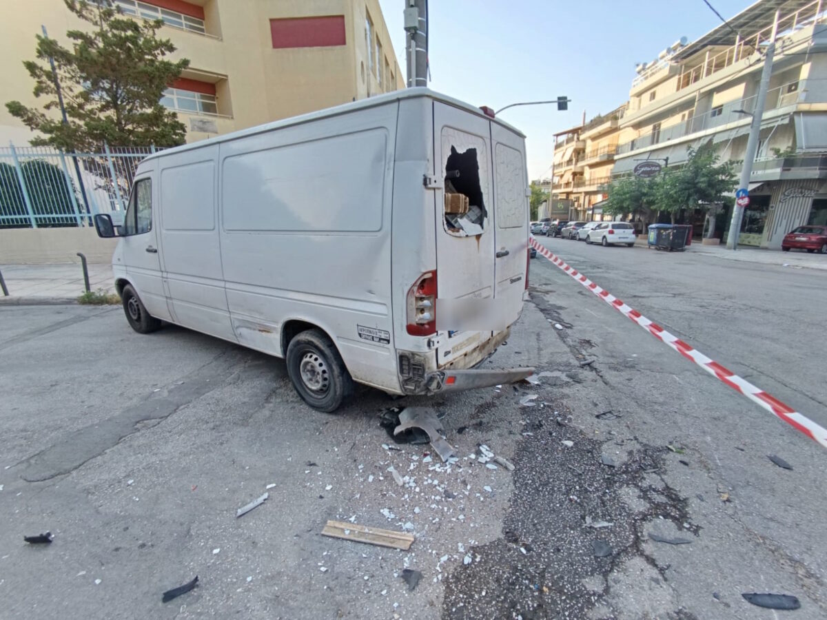 Damage to van after pursuing