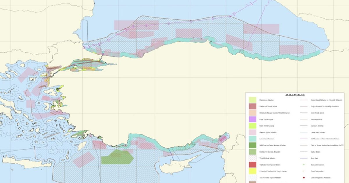 Turkey has announced maritime spatial planning and has half the Aegean in