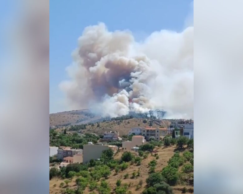 Φωτιά στη Χίο – Μήνυμα από το 112 «απομακρυνθείτε προς το κέντρο της πόλης»