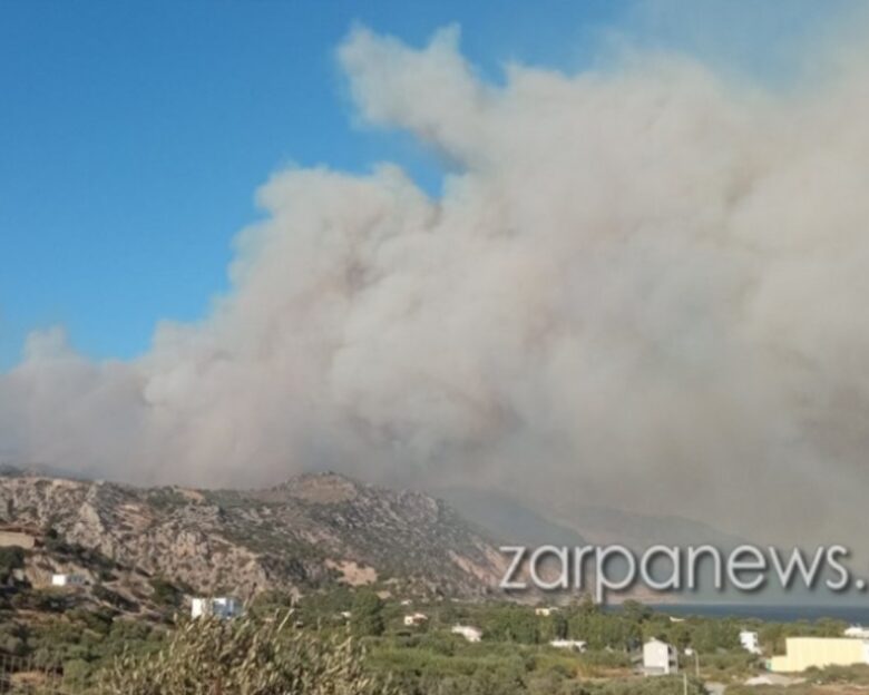 Φωτιά στα Χανιά: Ήχησε το 112 για εκκένωση της περιοχής Τεμένια