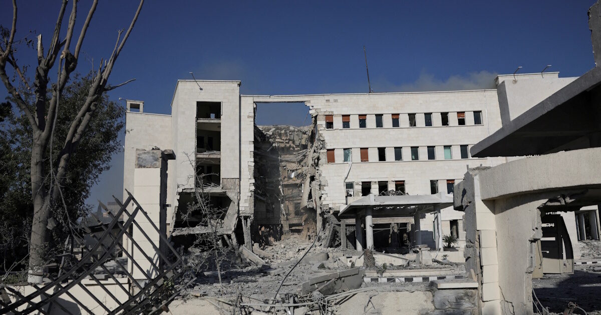 Western diplomats were near the Syrian Ministry of Defense when it was bombarded by Israel, sources told Reuters
