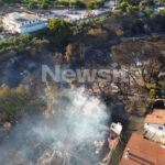 Εικόνα από τη φωτιά κοντά στη Ραφήνα