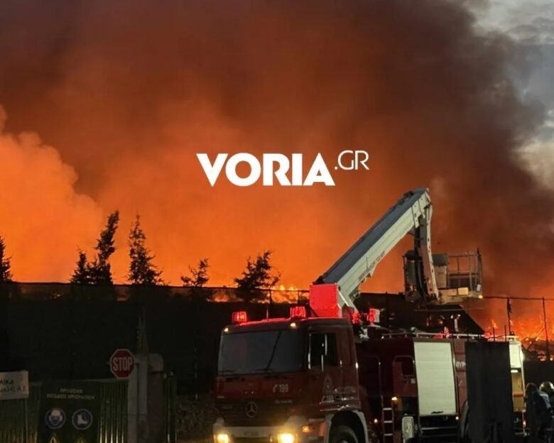 Θεσσαλονίκη: Νέα μεγάλη φωτιά σε εργοστάσιο ανακύκλωσης στη Σίνδο – Ισχυρή δύναμη της Πυροσβεστικής, ήχησε το 112 