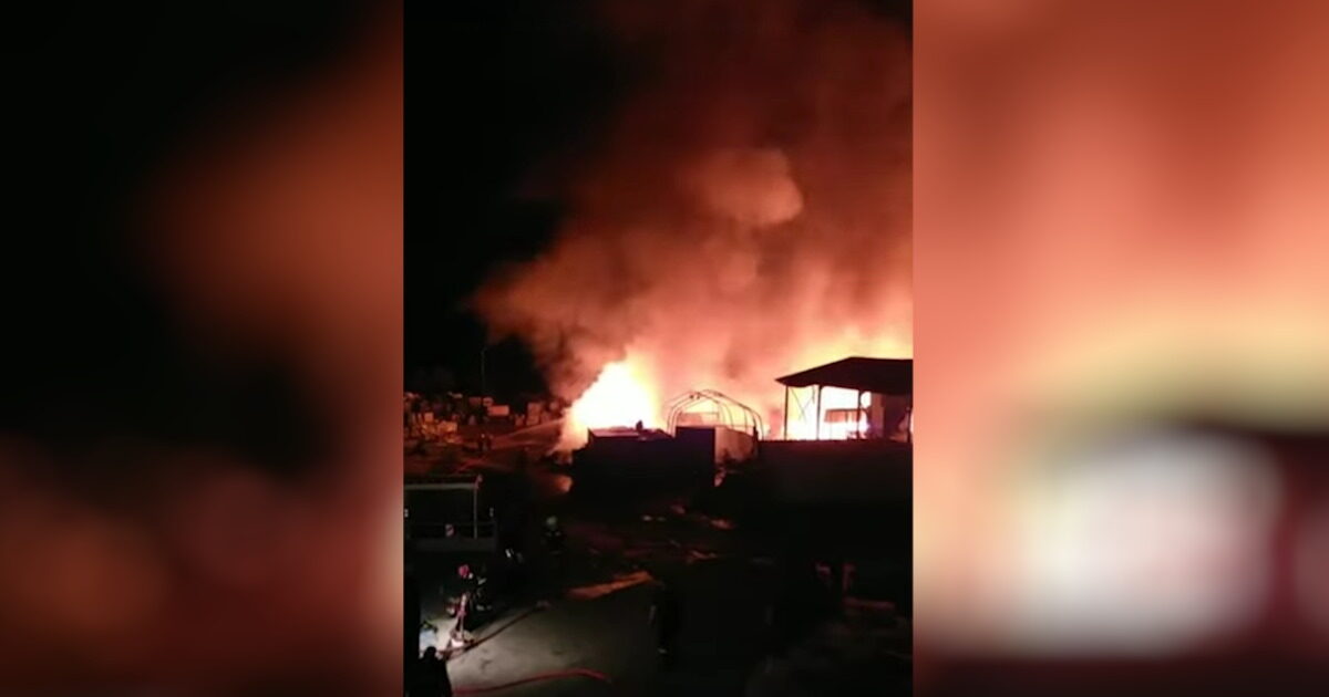 Fire in Lesvos at a recycling factory in Moria: Message of 112 – “Close Doors and Windows”