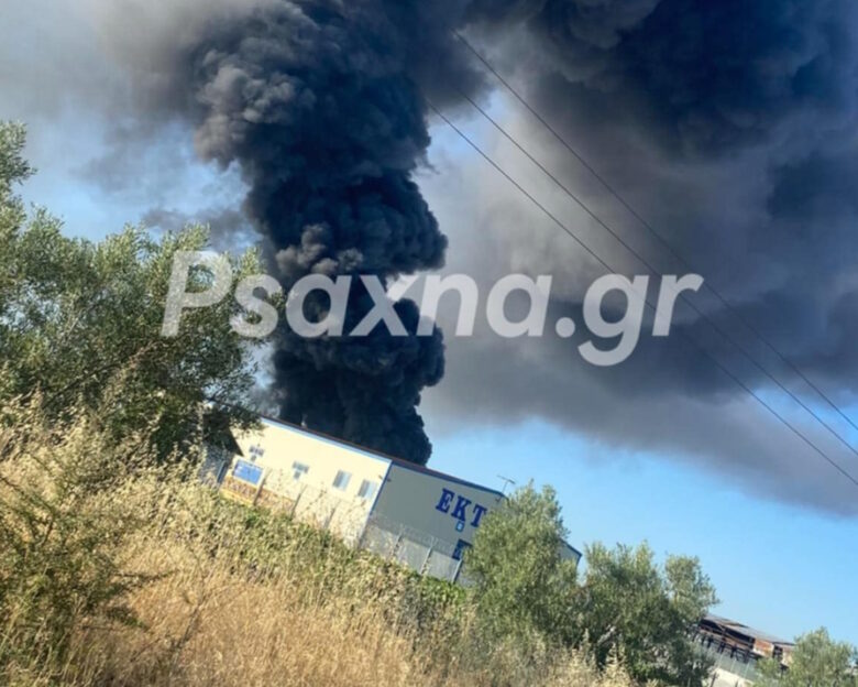 Φωτιά σε εργοστάσιο πλαστικών στη Ριτσώνα