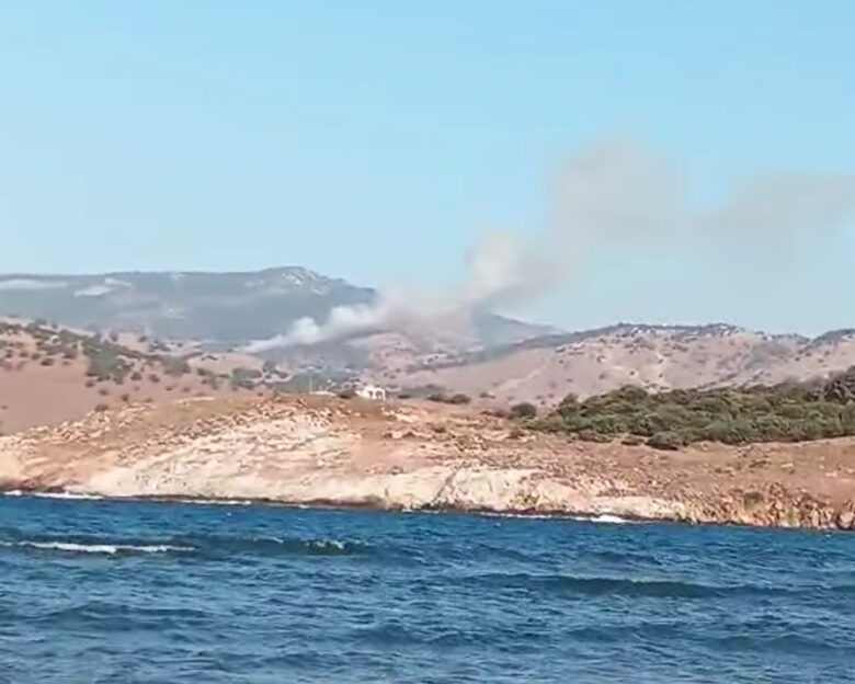 Μεγάλη φωτιά στο Σκαλοχώρι Λέσβου – Πνέουν ισχυροί άνεμοι στην περιοχή