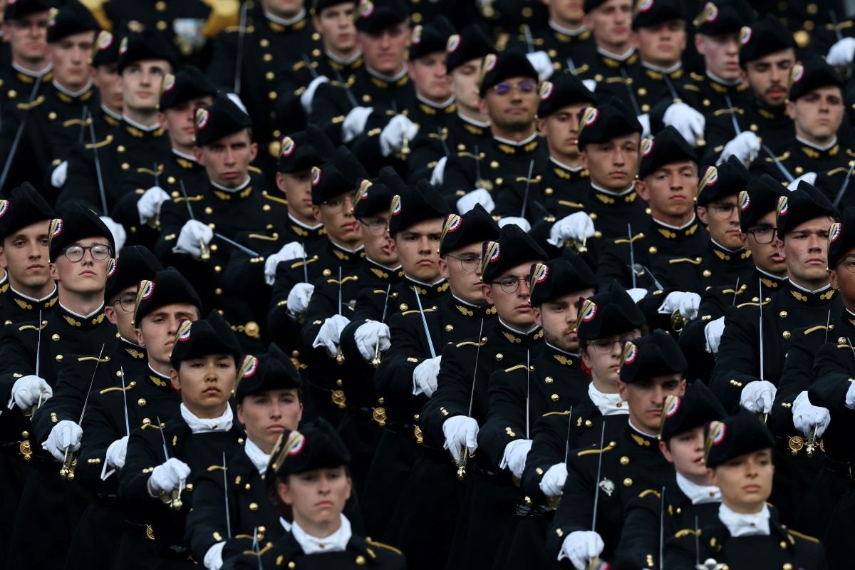 The great military parade in Paris for the national holiday of France