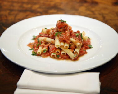 Ziti with sauce with tuna