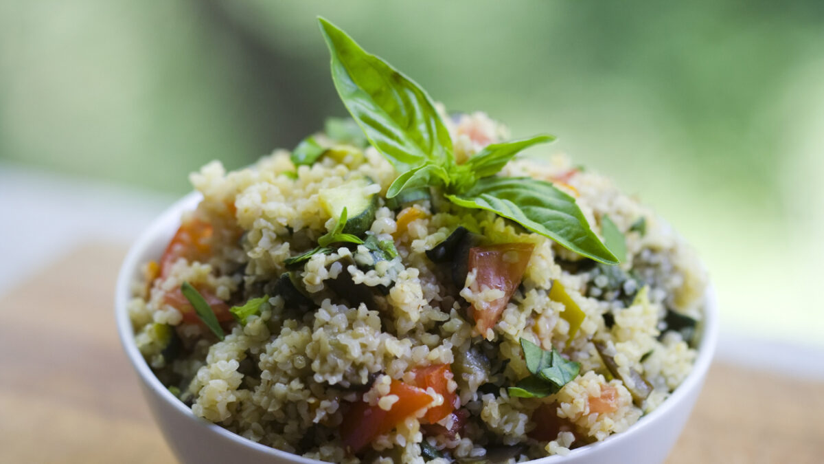 Tabbouleh Salad, Bulgur Wheat Salad with fresh Vegetables