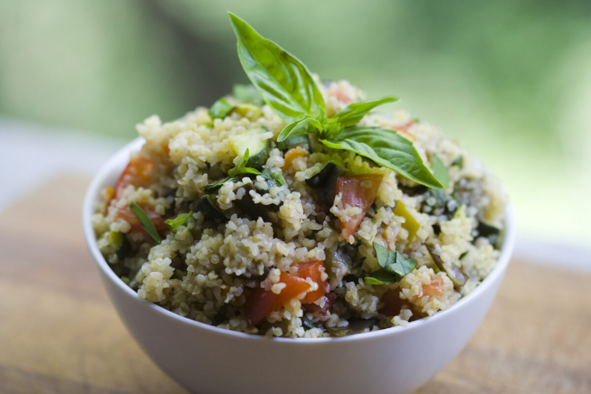 Tabbouleh Salad, Bulgur Wheat Salad with fresh Vegetables
