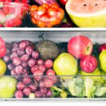 Fruits and vegetables inside refrigerator