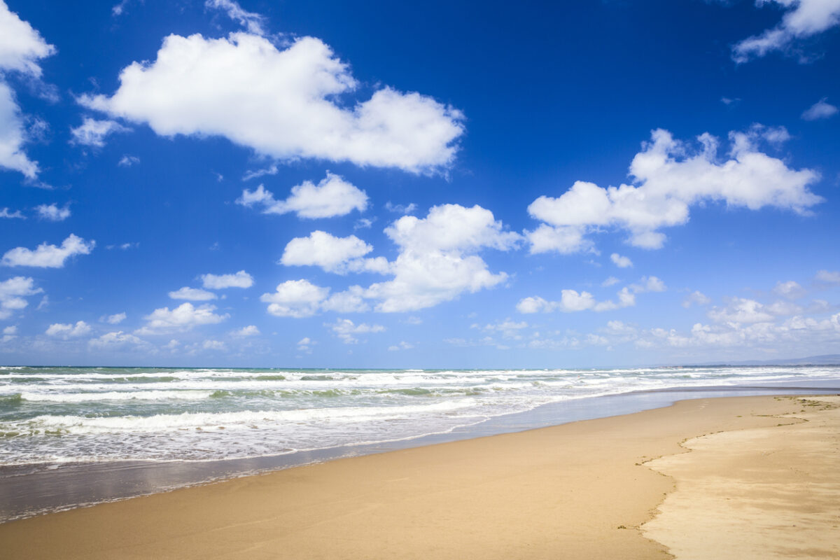 Fregene beach without people, Lazio Italy