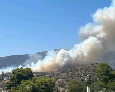 Φωτιά στη λεωφόρο Βάρης - Κορωπίου